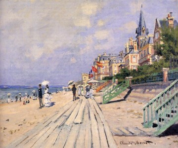  Monet Art Painting - The Boardwalk at Trouville Claude Monet